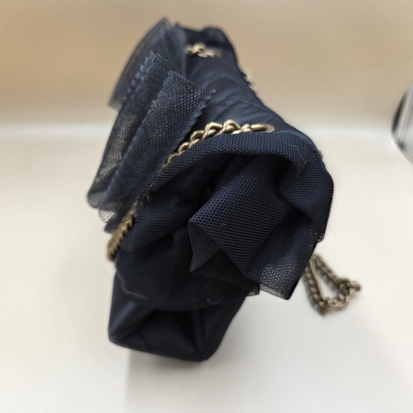 Like New Kurt Geiger Bback Clutch with Gold Chain and Bow Accent With Dusty - Picture 3 of 5